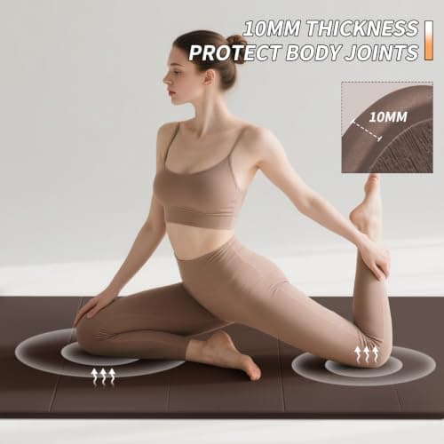 PAIDU Foldable Yoga Mat 10MM Thick SGS Certified TPE 190x66cm Portable — view 5