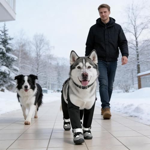 Pet Ski Trousers - Thermal Animal Leggings, Non Slip Frost Guards, 9.84 x 11.81 x 2.36IN Breathable Arctic Mobility Suit | Defensive blizard Expedition Outfit, Hunting Camping Travel — view 2