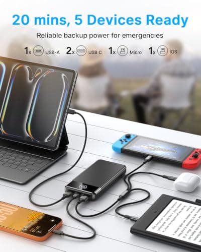 Power Bank Fast Charging 26800mAh，Portable Charger Battery Pack, Black — view 3