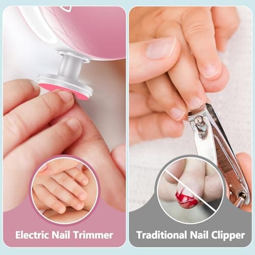 Blendura Baby Nail File, Electric Nail Clippers, Gentle Baby Nail Trimmer with 6 Grinding Heads, Suitable for Newborn Toddler and Adults, Low Noise — view 5