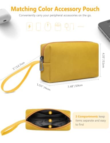 HYZUO 13.3-14 Inch Laptop Case Sleeve with Stand for MacBook,Olive Yellow — view 5
