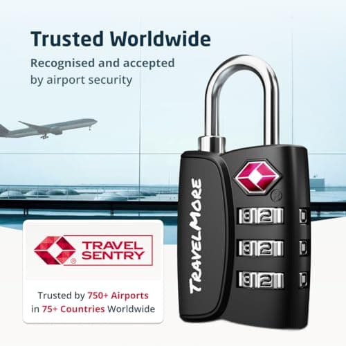 2-Pack TSA Approved 3-Digit Luggage Locks with Open Alert Indicator for Travel Suitcases & Baggage | Luggage Locks | TSA Locks | Black — view 5