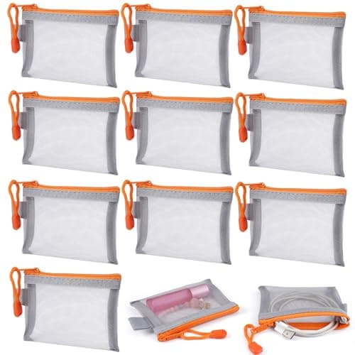 10 Pcs Zippered Travel Pouch for Cosmetics,11x 8CM Toiletry Bag with Zip