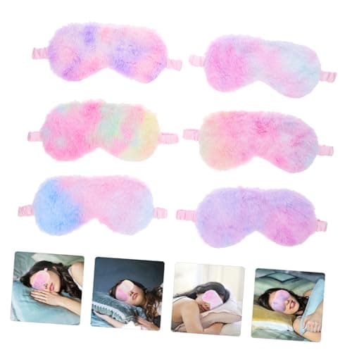 NULYLU 6 Pack Plush Sleep Eye Masks, Soft Portable Blackout Eye Covers for Kids and Adults, Comfortable Blindfolds for Hotels, Conferences and Travel — view 3