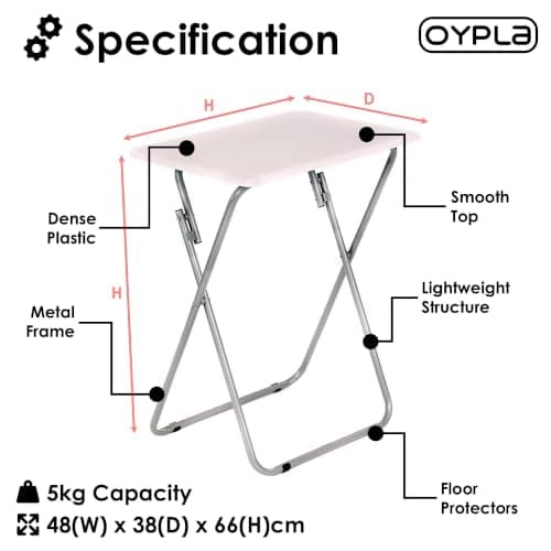 Oypla Lightweight Portable Folding Snack Laptop TV Tray Table Desk — view 2