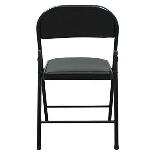 TekBox Folding Faux Leather Chair - Steel Event & Desk Seating (6, Black) — view 5