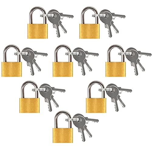 8Pcs Small Padlock with Keys Luggage Padlock Brass Small Suitcase Lock for Luggage Travel Bags Backpack Computer Bag
