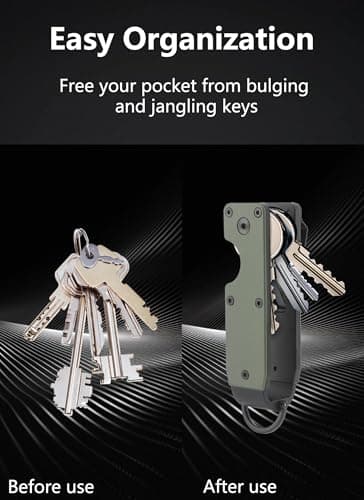 Gugxiom Key Organizer with Screwdriver Aluminum Alloy Key Clip Holder Compact Storage Case for 2-6 Keys (Military Green) — view 4