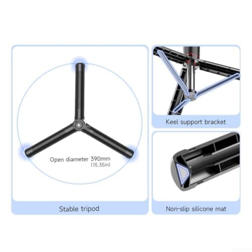 Portable Travel Tripod 309mm ABS Stainless Steel Build — view 2