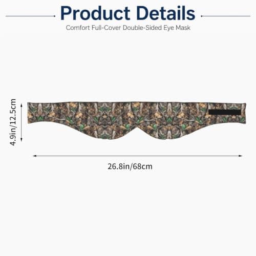 Cold Tree Camouflage Print Sleep Mask Wide Wraparound Reversible Light Blocking Travel Fit — view 3