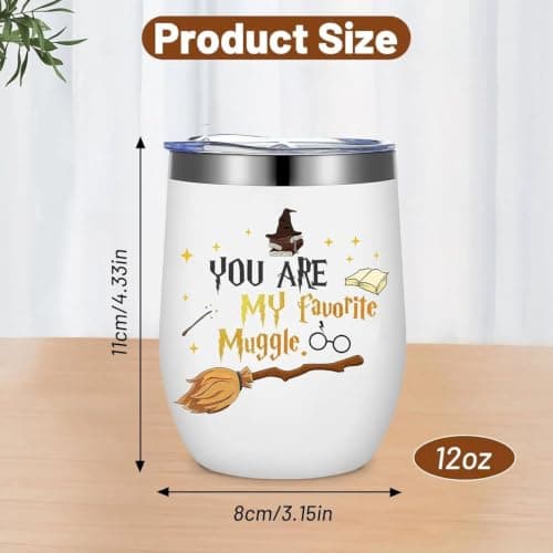 Huipalon Stainless Steel Tumbler 12oz Wizard Themed Travel Tumbler Coffee Cup with Straw, Brush, Cup Lid - Magic Themed Gifts for Adults Kids Witch Gifts — view 2