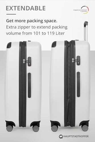 Hauptstadtkoffer Spree – Large Hardshell Suitcase, TSA Lock, 4 Double Wheels, Trolley Luggage, Rolling Suitcase, Travel Case with Expandable Capacity, 75 cm, 119 Liters, White — view 5