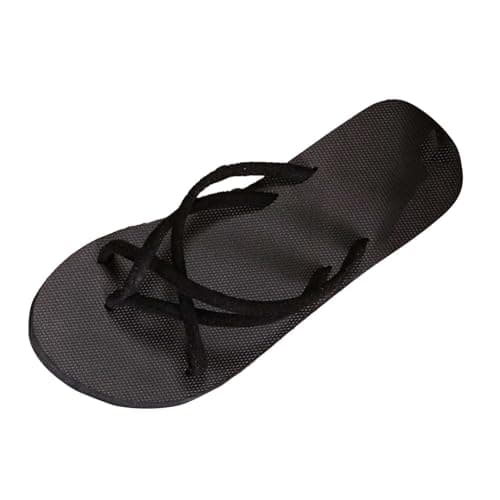 Generisch Comfortable Summer Slippers for Women Casual Flat Slide Sandals Soft Toe Post Flip Flops for Beach Walking Indoor Outdoor, black, 5 UK