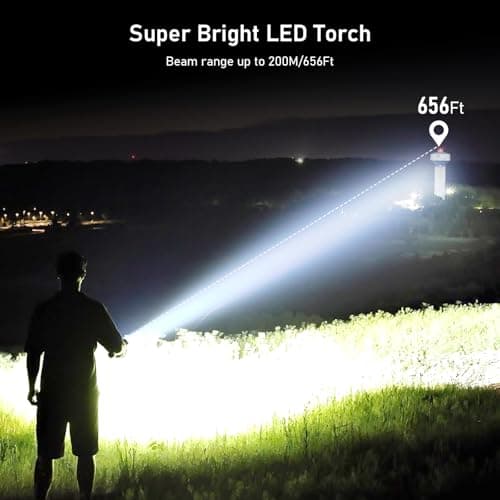 Blukar LED Torch Rechargeable,[2 Pack] Super Bright Flashlight with 5 Modes — view 2