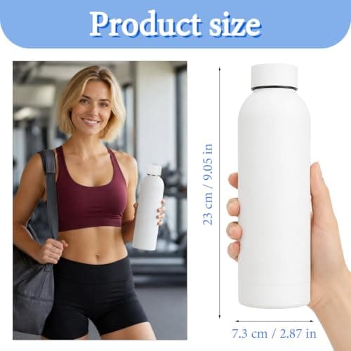 10 Pack Insulated Water Bottles, 17oz Stainless Steel Tumblers Bulk, White — view 2