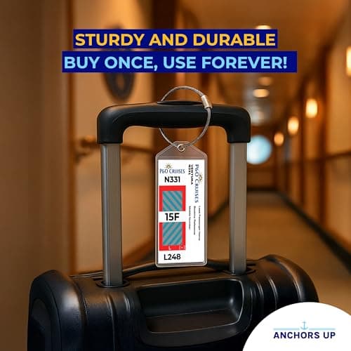 P&O, Cunard, Princess, MSC, Norwegian – Premium Cruise Luggage Tag Holders [4 Pack] – Waterproof, Durable Plastic with Steel Loops – Fits Most Major Cruise Lines — view 6