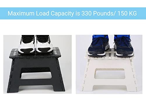Foldable Step Stool - Heavy Duty Kids Adults Stepping Stool Up to 150KG, Portable Kitchen Bathroom Garden and Outdoor Folding Step Stool (Brown) — view 4