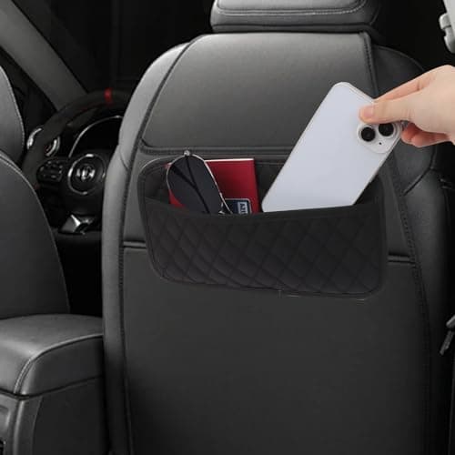Sueving Car Side Pocket Organizer, 3pcs Black Car Seat Gap Filler Organizer, PU Leather Cars Door Pocket Pouch for Coins, Glasses, Phones, Cards, Keys (Black) — view 5