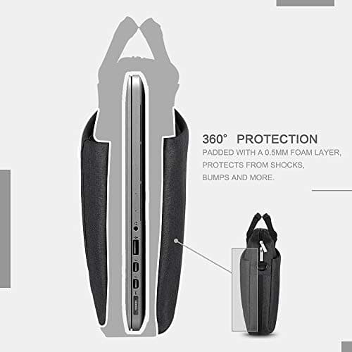 Voova Laptop Bag Case 14 15.6 Inch Computer Sleeve Messenger Bag, Black — view 4