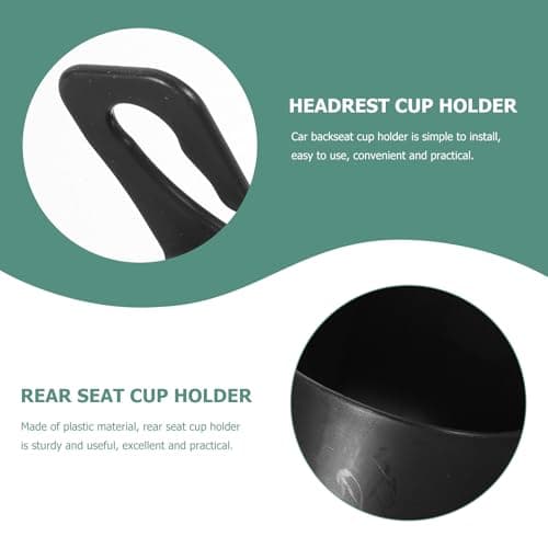 PHENOFICE Car Headrest Cup Holder Rear Seat Cup Holder Pp Black Multipurpose Organizer for Drinks and Phone — view 3
