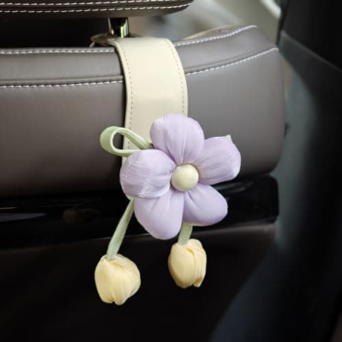 Portable Car Back Seat Hooks,Auto Seat Headrest Hangers, Portable Organizer Holder,for Hang Bag Handbag(Purple)