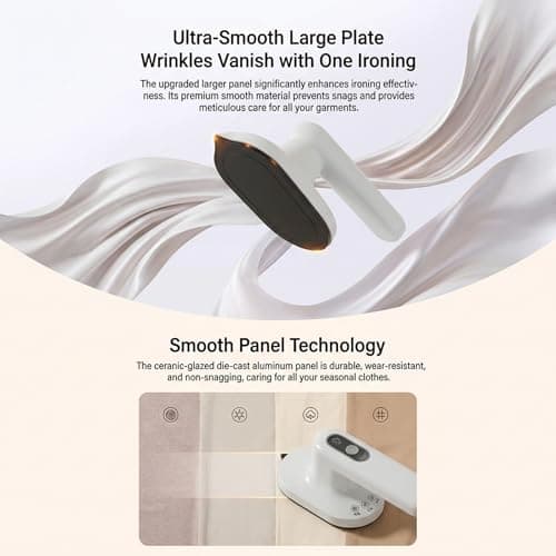 Ameble Cordless Mini Iron for Crafts & Clothes, Portable Craft Iron with Fast 30-Second Heat Up, 90° Rotatable Handle for Flat & Vertical Ironing, Heat Press for Sewing — view 3