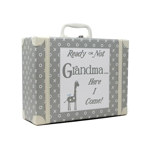 Pink or Grey Visit Grandma Kid's Suitcase Blanket Option (Grey Without Blanket)