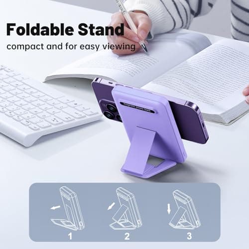 YAGOPAL Power Bank 10000mAh Magnetic Wireless Power Bank with Foldable Stand and LED Display Portable Charger 22.5W PD Fast Charging Battery Pack For iPhone 16/15/14/13/12 Mini Pro/Pro Max — view 4