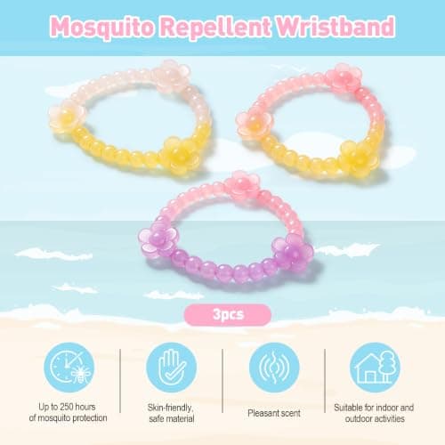 3PCS Mosquito-Repellent Bracelets Glow-in-the-Dark, Silicone Mosquito-Repellent Bracelets with Natural for Kids Adults, Outdoor Travel Summer(Purple) — view 2