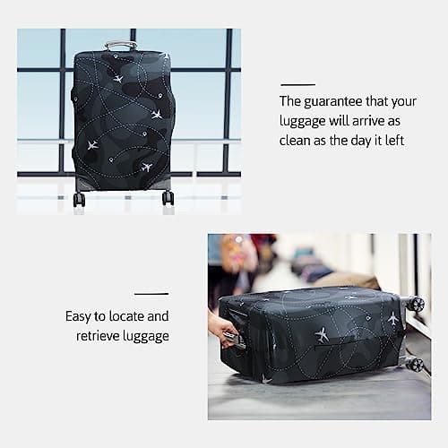 OrgaWise Elastic Travel Luggage Cover Suitcase Cover for 22-32 Inch Suitcase Protective Cover with Zipper, with a Luggage tag, L(26-28 Inch) — view 4