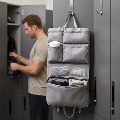 NIFTYY 6-in-1 Hanging Travel Organiser Bag with Waterproof Compartments – Foldable Luggage Storage Packing Cubes for Clothes – Portable Hanging Wardrobe for Business Trips (grey) — view 5