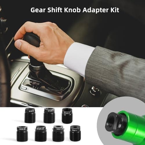 Goktvai 7pcs Gear Shift Knob Adapter Kit, Universal Aluminum Alloy Gear Shift Knob Thread Adapter Fit M8/M10/M12/M14/M6 for Stick Car Truck SUV Manual Transmission Accessories — view 5