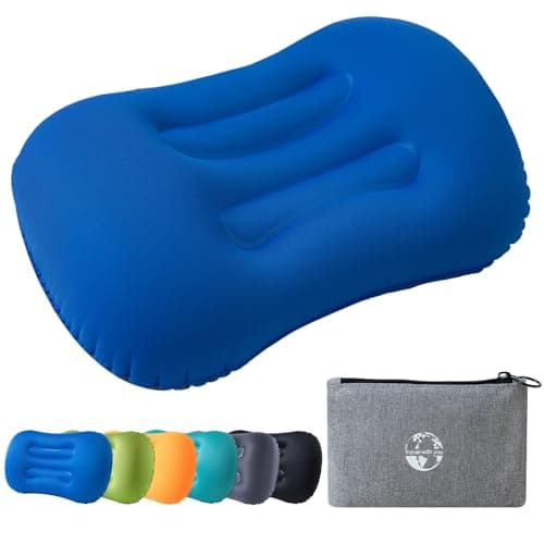 JetsCush Camping Pillow Inflatable Lightweight Travel Pillow Blue