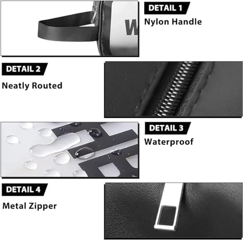 Toiletry Bag Clear Wash Bag Waterproof Makeup Bag Travel Cosmetic Bags Toiletry Bags Bathroom Organizer with Handle Zipper for Women and Girls — view 3