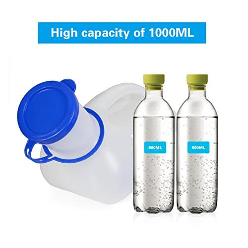 AWOKEN Unisex Potty Urinals for Car, Urine Bottles for Men and Women, Portable Pee Bottle, With a Lid and Funnel, Leakproof Toilet Urinals for Car,travel Camping,Blue and White,24*10cm(9*4 inches) — view 4