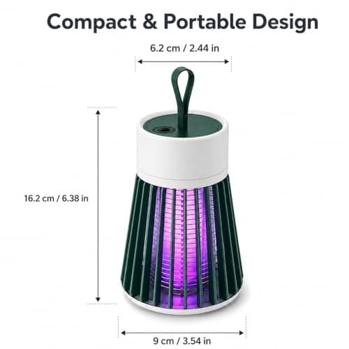 USB Rechargeable UV Bug Zapper Mosquito & Fly Trap, Portable Electric Insect Killer Lamp with Hanging Loop for Camping, Bedroom, Patio & Indoor Outdoor Use — view 3