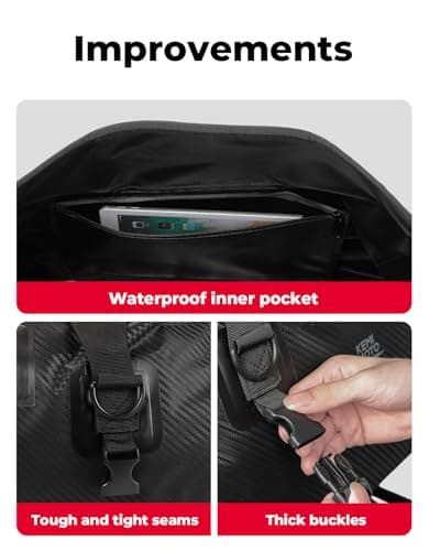 KEMIMOTO Motorcycle Tail Bag, 25L Waterproof, 4-Strap Mount for Touring — view 4
