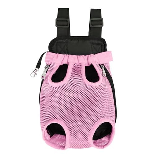 Breathable Pet Carrier Backpack, Legs-Out Dog & Cat Travel Bag, Pink, M — view 2