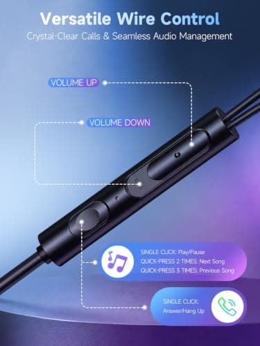 USB C Wired Earbuds with Mic, In-Ear Type C Noise Isolating Stereo Headset — view 3