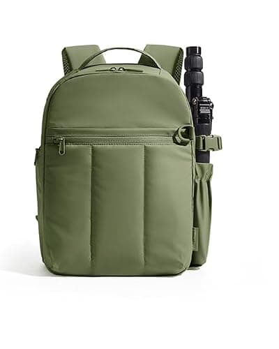bagsmart Small Camera Backpack Bag for DSLR SLR Mirrorless Cameras Photographer with Tripod Holder 13.6" Laptop Compartment Women Travel Bag