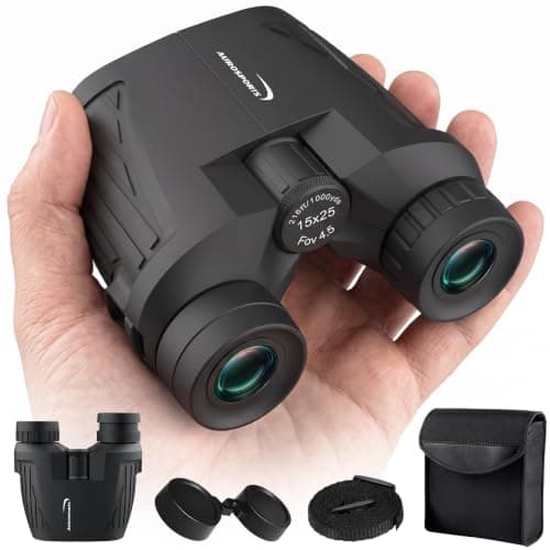 Aurosports 15x25 Compact Bird Watching Binoculars for Adults Kids