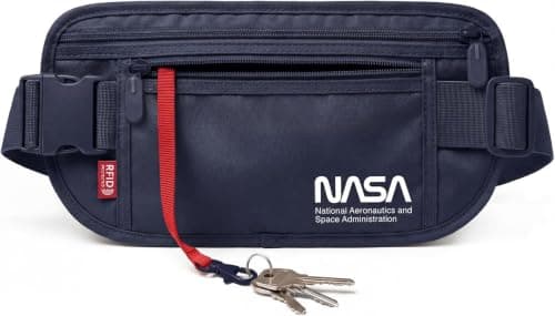 NASA Money Belt with RFID-Secured Passport Pouch (Stellar Blue)