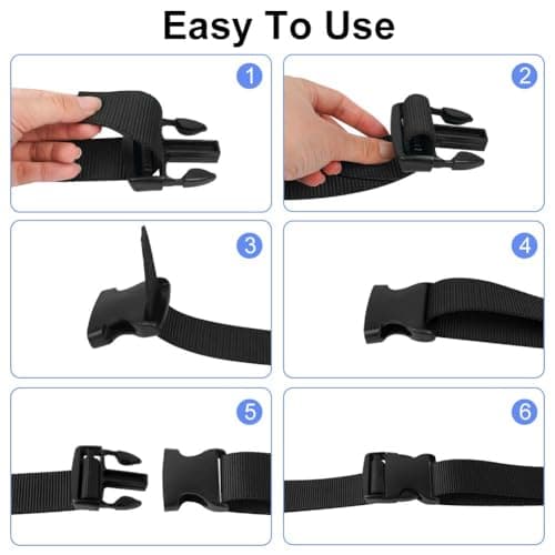 AUAUY Plastic Buckles Clips 51mm(4 Pcs), Adjustable Side Release Buckles — view 3