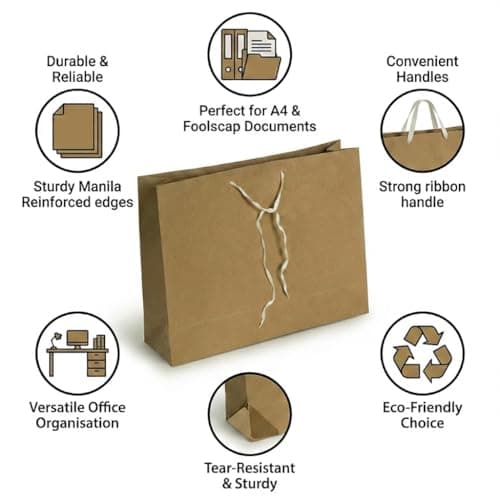 Pack of 10 Foolscap Manilla Document Storage Cases - Stuff 4 Office - Storage Bags - Durable Archive Bags for Files, Folders & Office Organisation — view 3