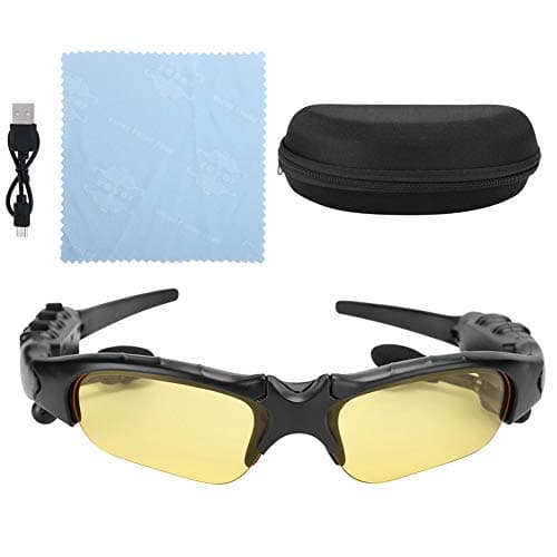 Pissente Bluetooth 5.0 Solar Powered Sunglasses Headset, 93g (Yellow) — view 6