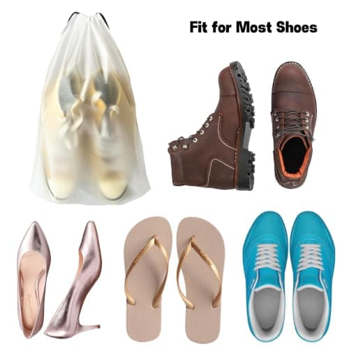 12 Pack Shoe Bags for Travel Clear Drawstring Shoe Bag Travel Essentials — view 6