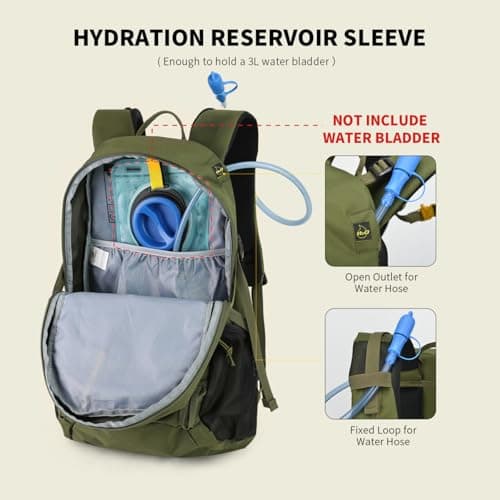 SKYSPER Rucksack 25L Hiking Backpack with Rain Cover, Lightweight Travel Backpack Camping Trekking Daypack for Men Women, Durable Small Rucksack for Outdoor Sports — view 5