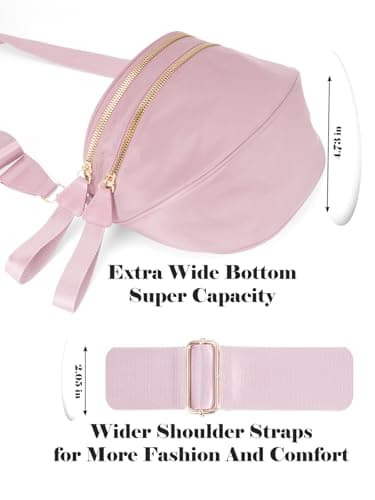 Pure Color Crossbody Bag Butt Bag for Women, Roomy Handbag Waist Pack Waist Pack Oversized Bum Bag, 11.0 Inches X 8.6 Inches X 4.5 Inches, casual — view 5