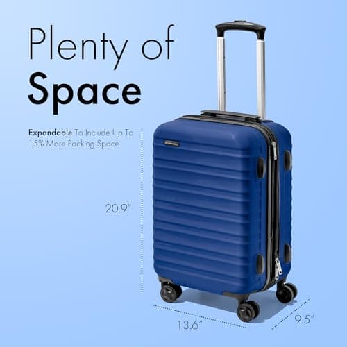 Carrywell 21-Inch Hardside Carry-On Luggage, Hardshell Suitcase With Wheels, Expandable For Up to 25% More Space, Scratch-Resistant Surface, Four Spinner Wheels, Navy Blue, 21 Inch, 21 Inch Hardside — view 2