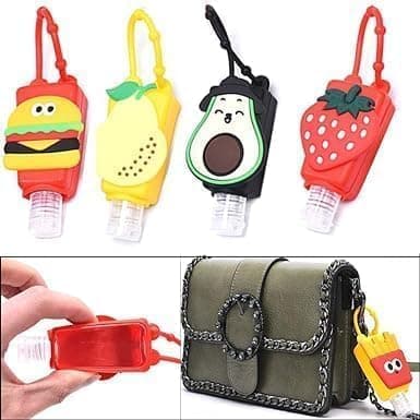 Wyjuan 3 Pcs Strawberry Empty Travel Bottle Hand Sanitizer, Silicone Case Keychain Carrier, Refillable Bottle Cosmetic Container for Cosmetic Containers, Refillable Portable Travel Containers Tools — view 5